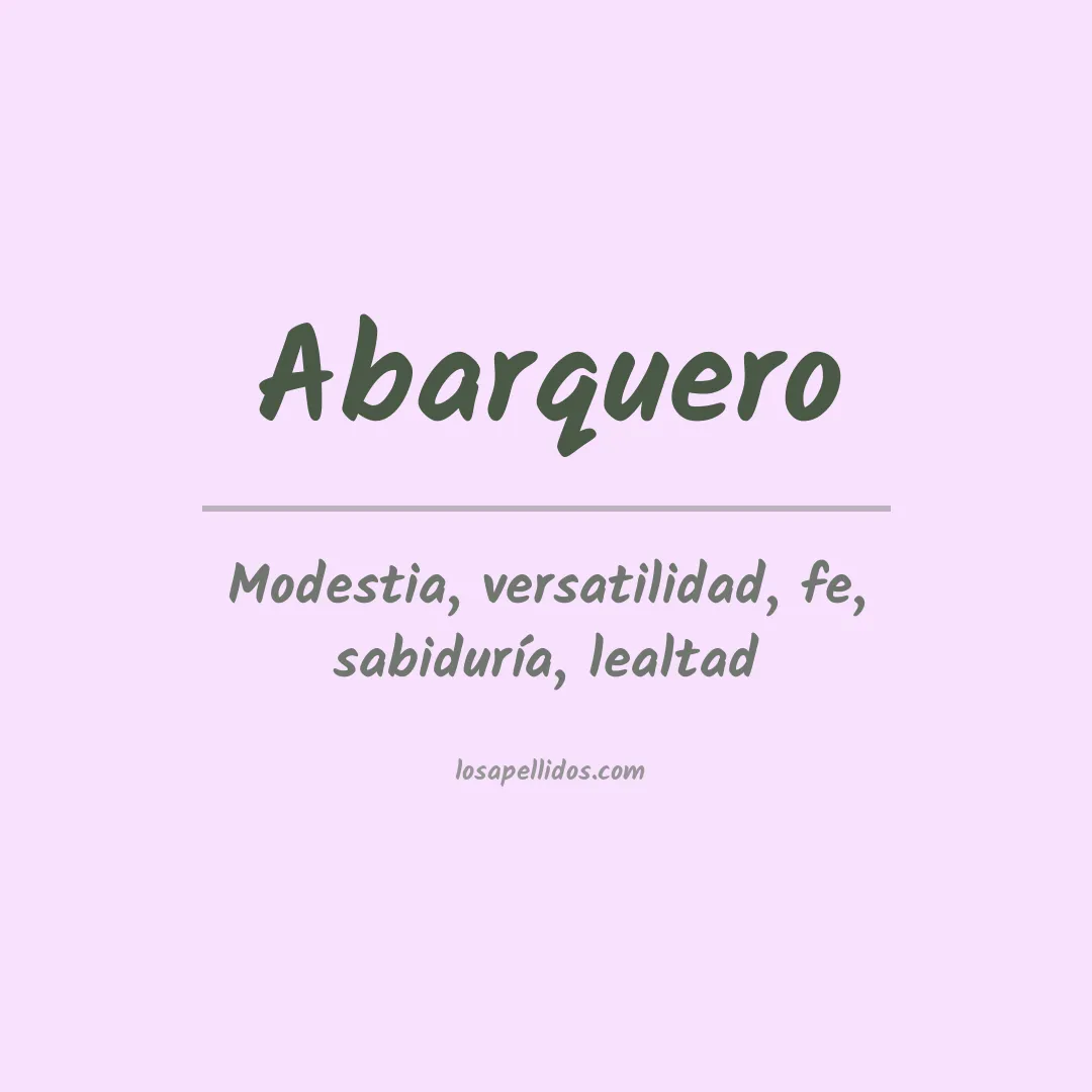 Significado del Apellido Abarquero