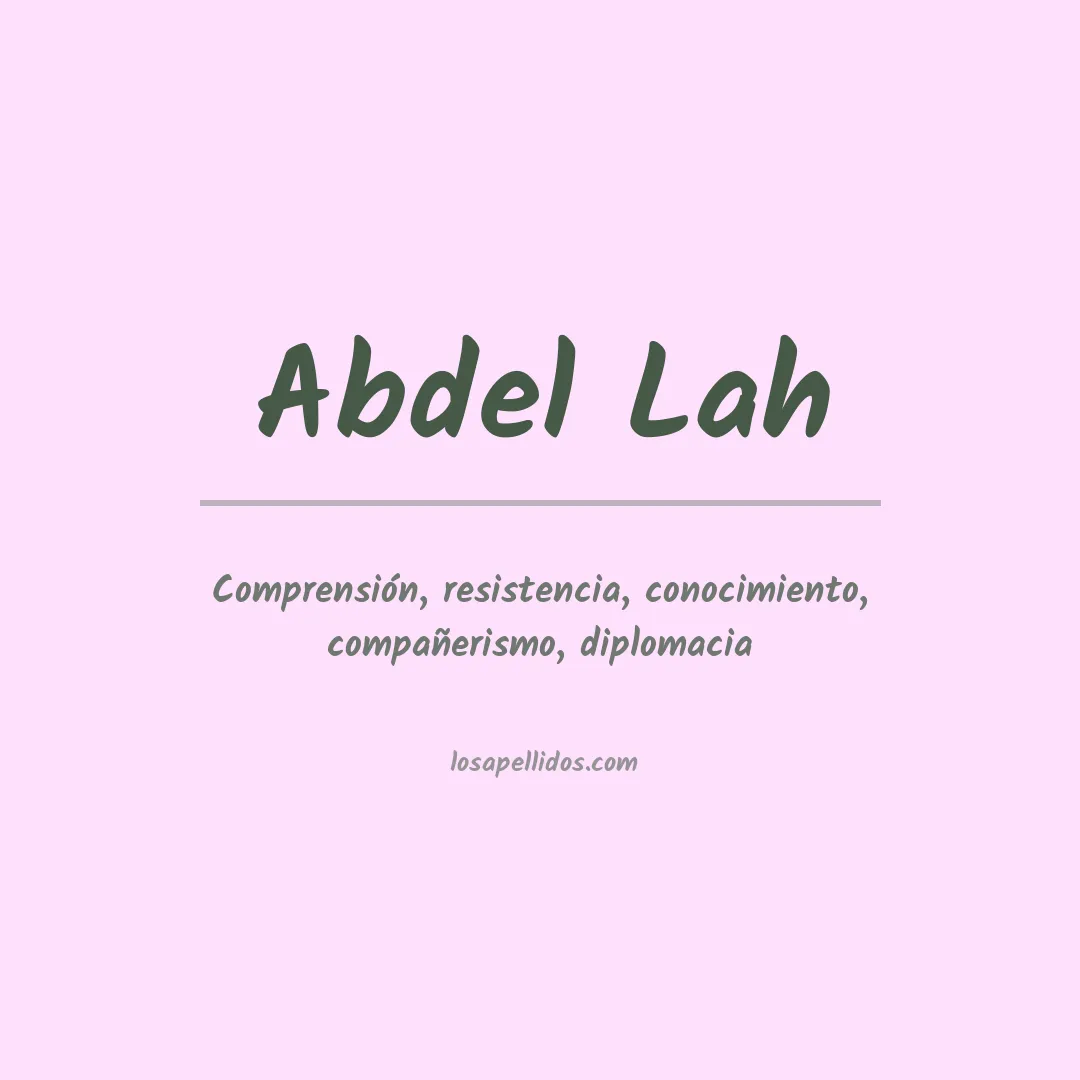 Significado del Apellido Abdel lah
