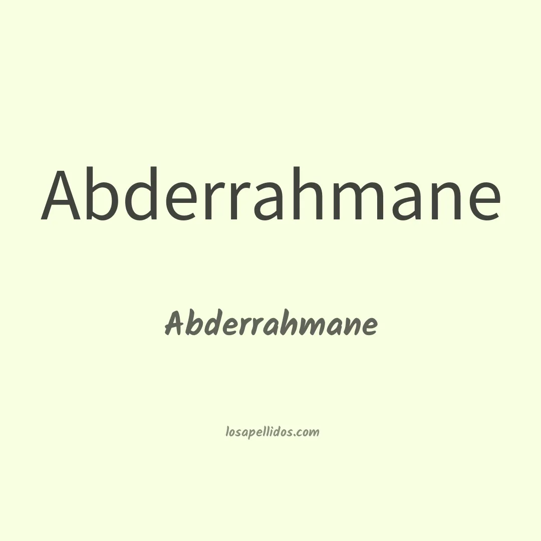 Abderrahmane en chino