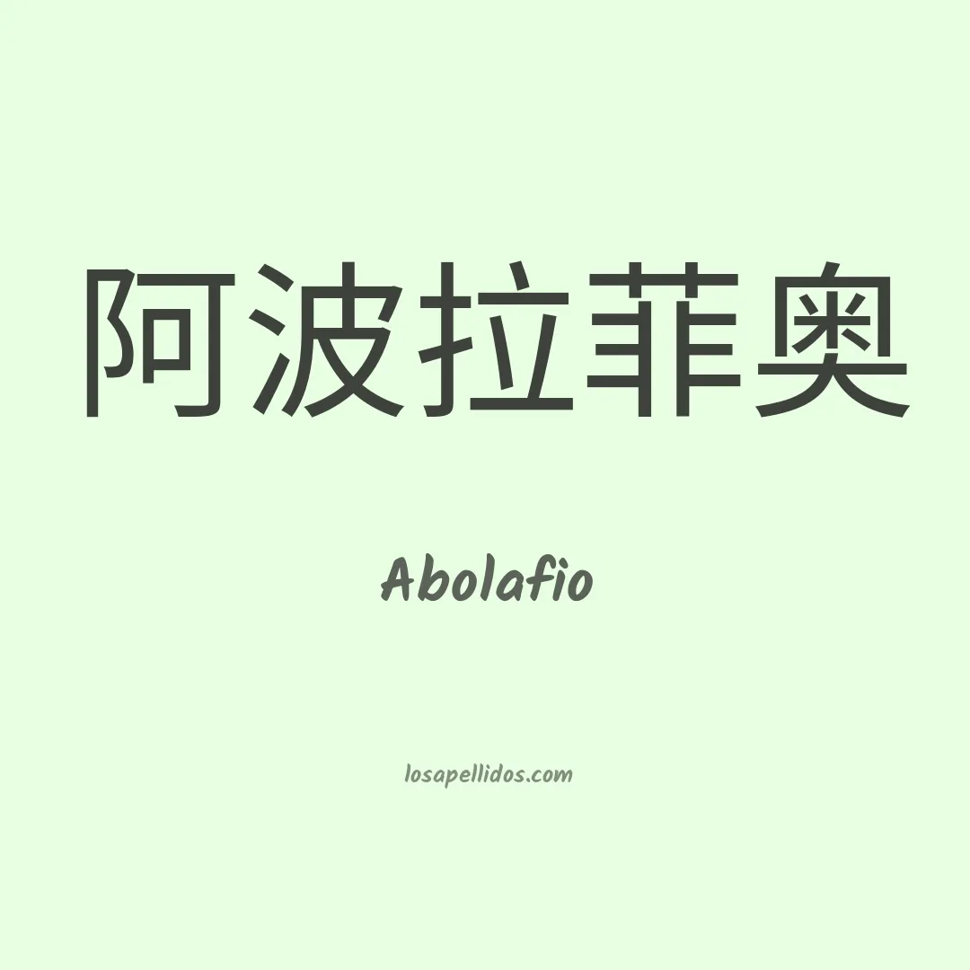 Abolafio en chino