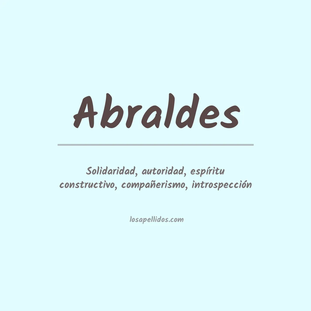 Significado del Apellido Abraldes