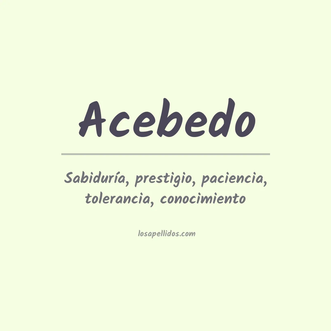 Apellido Acebedo