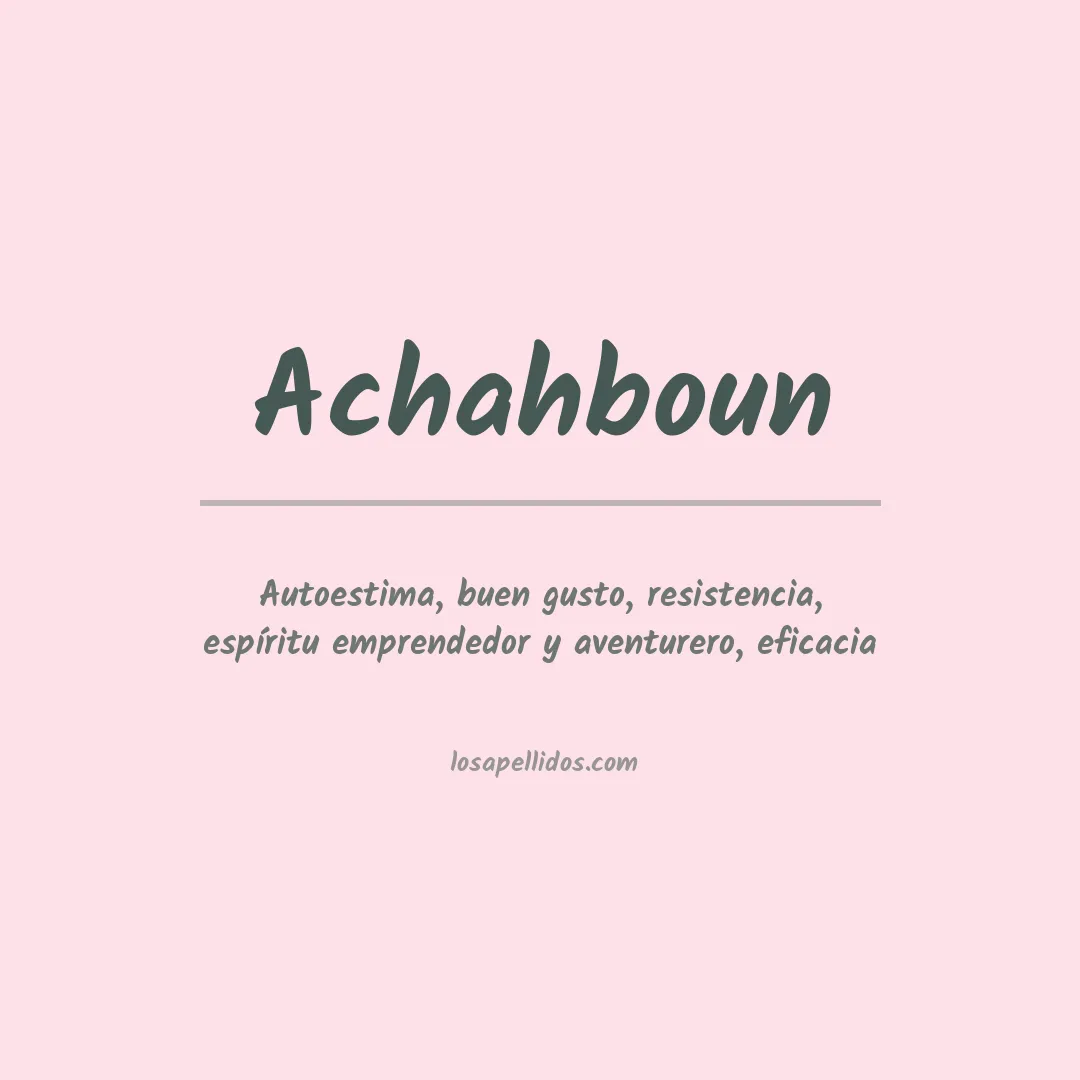 Apellido Achahboun