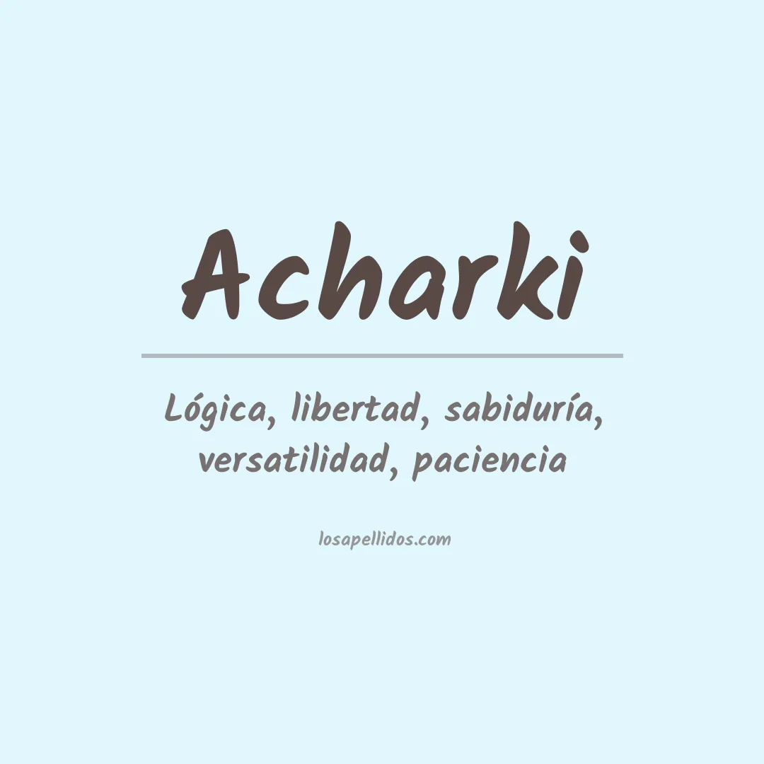 Apellido Acharki