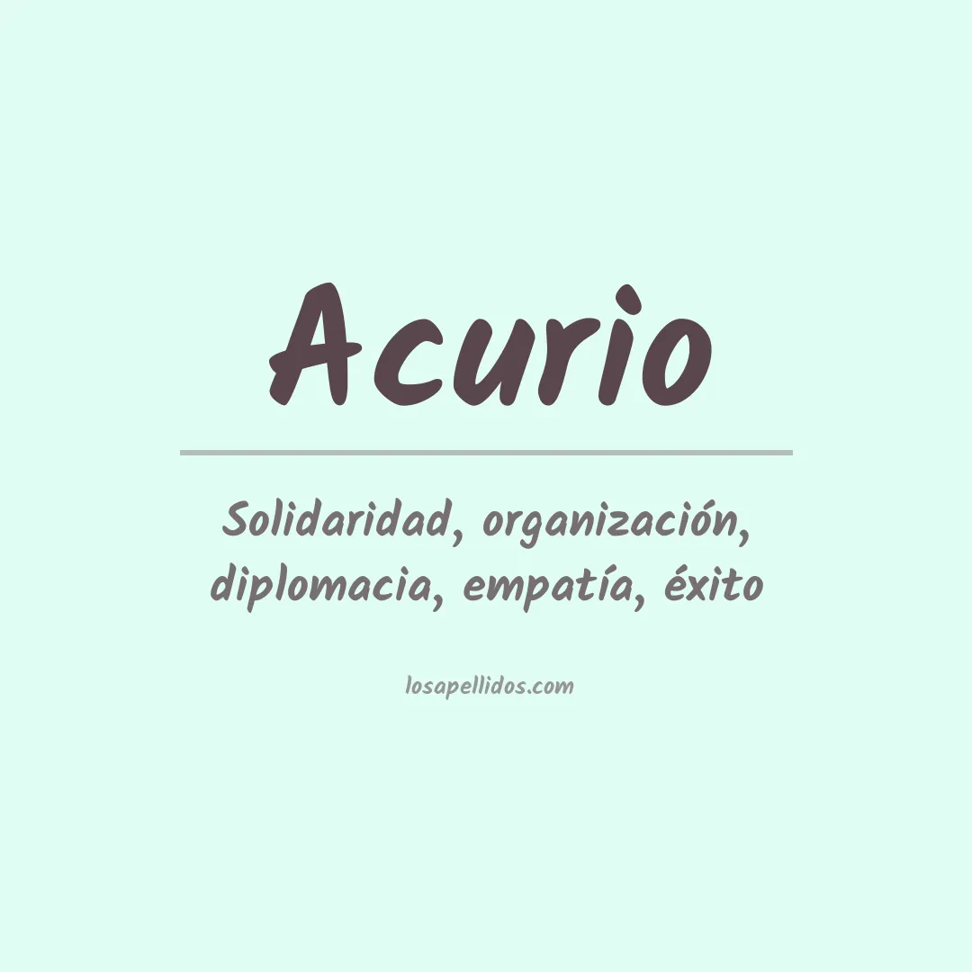 Significado del Apellido Acurio