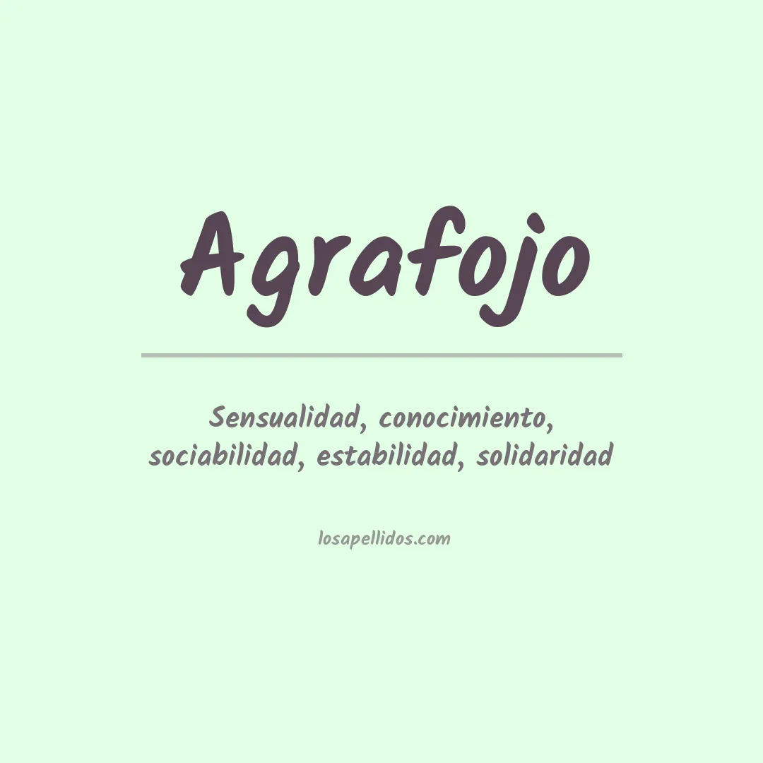 Significado del Apellido Agrafojo