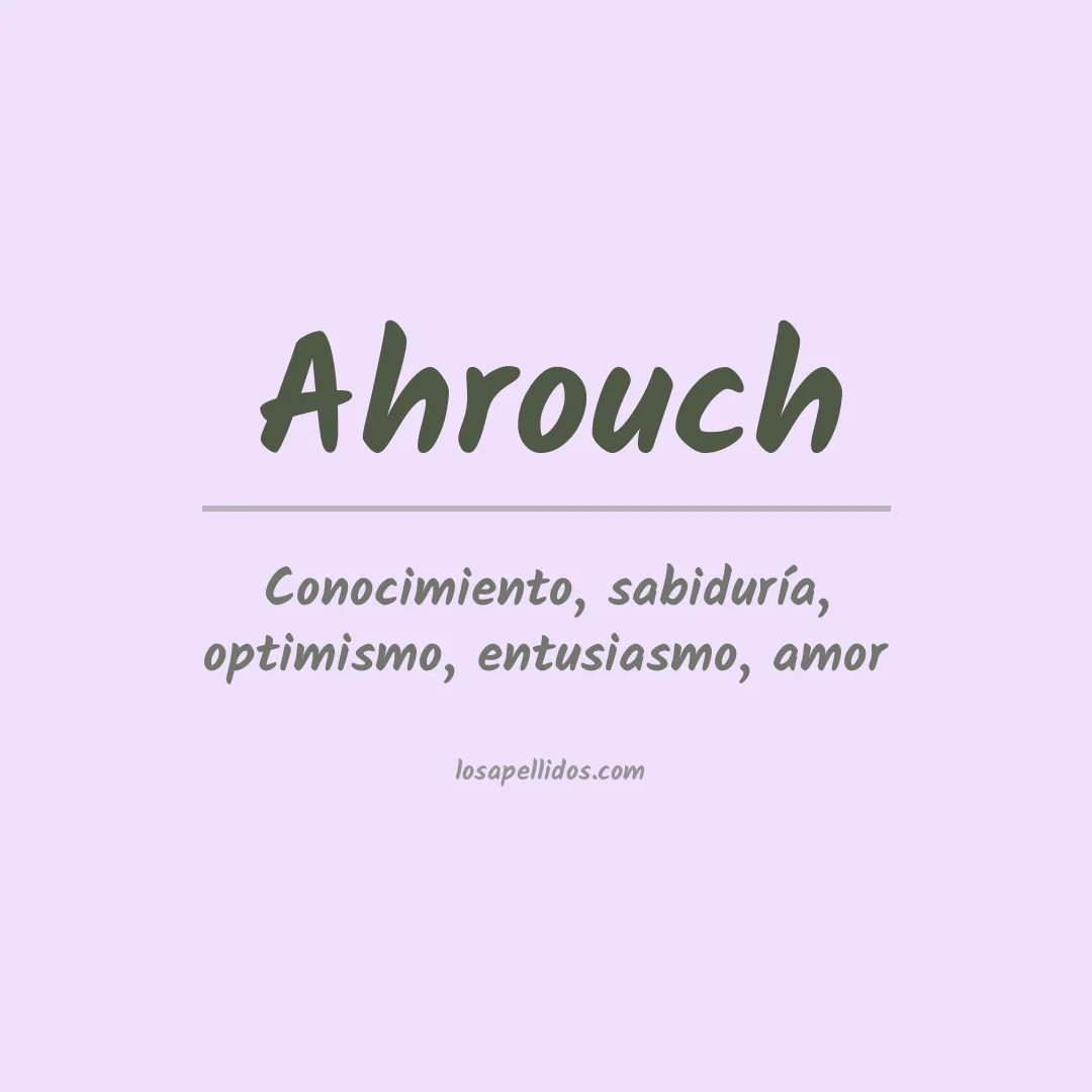 Apellido Ahrouch