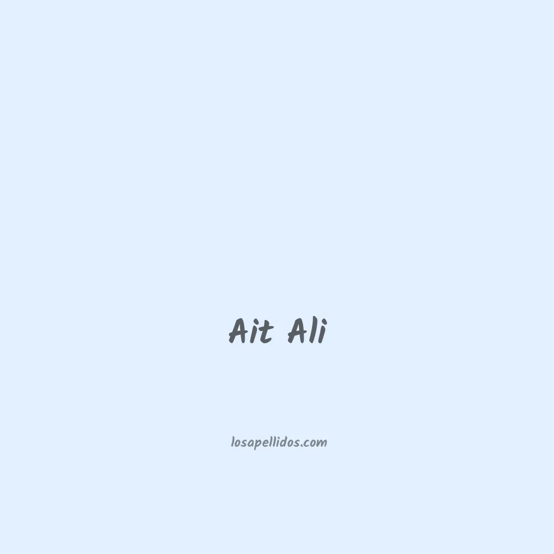 Ait ali en chino
