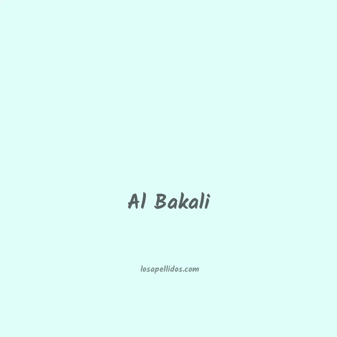 Al bakali en chino