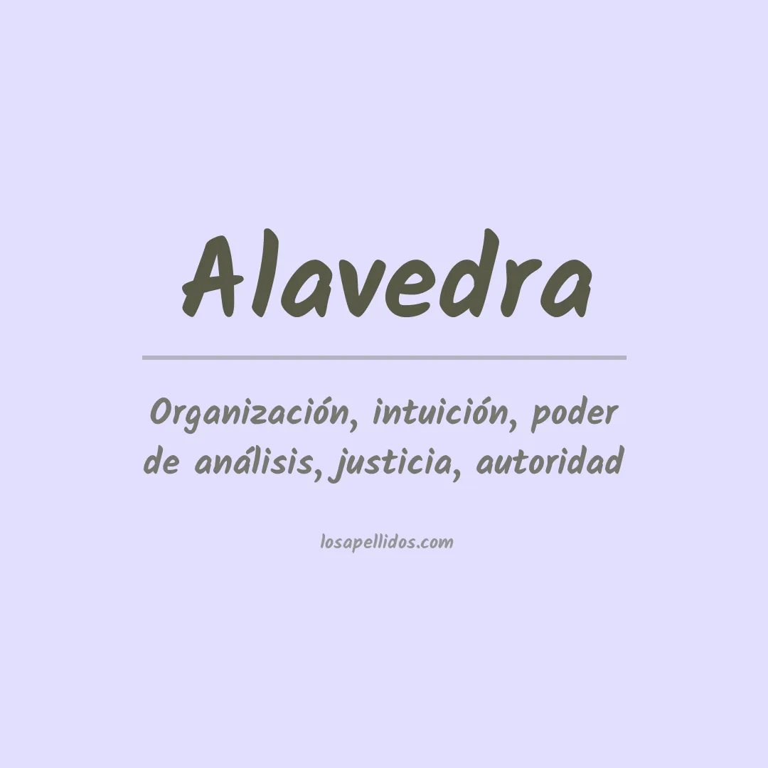Significado del Apellido Alavedra