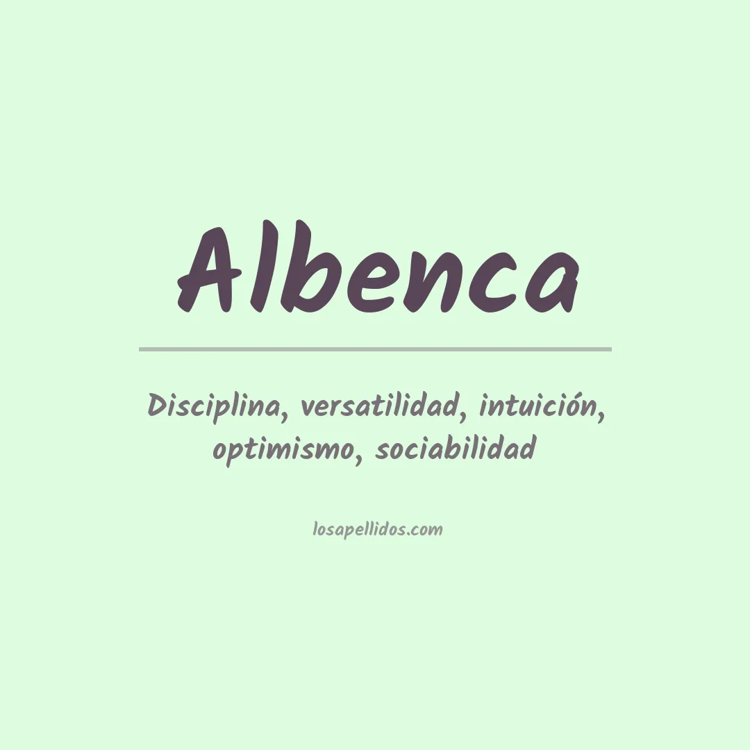 Significado del Apellido Albenca