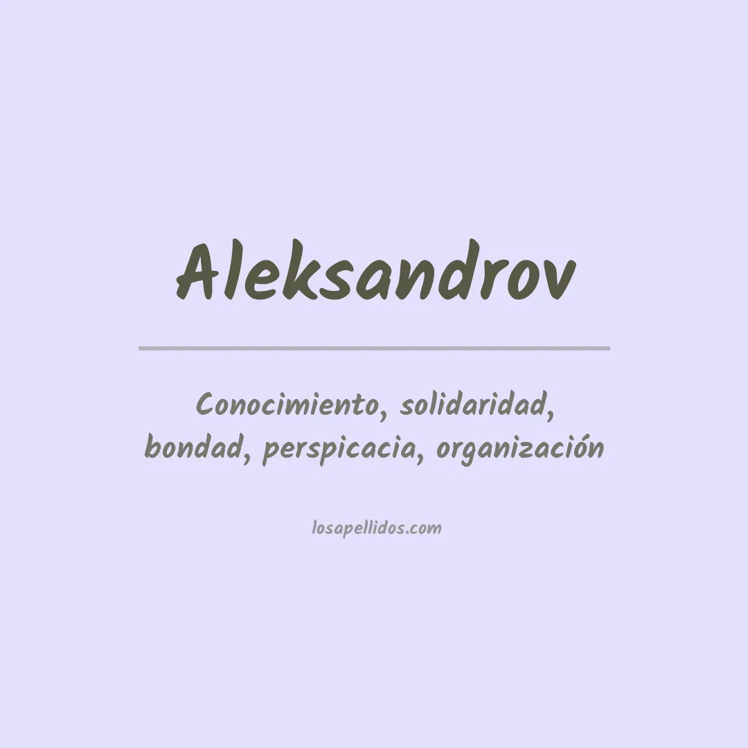 Apellido Aleksandrov