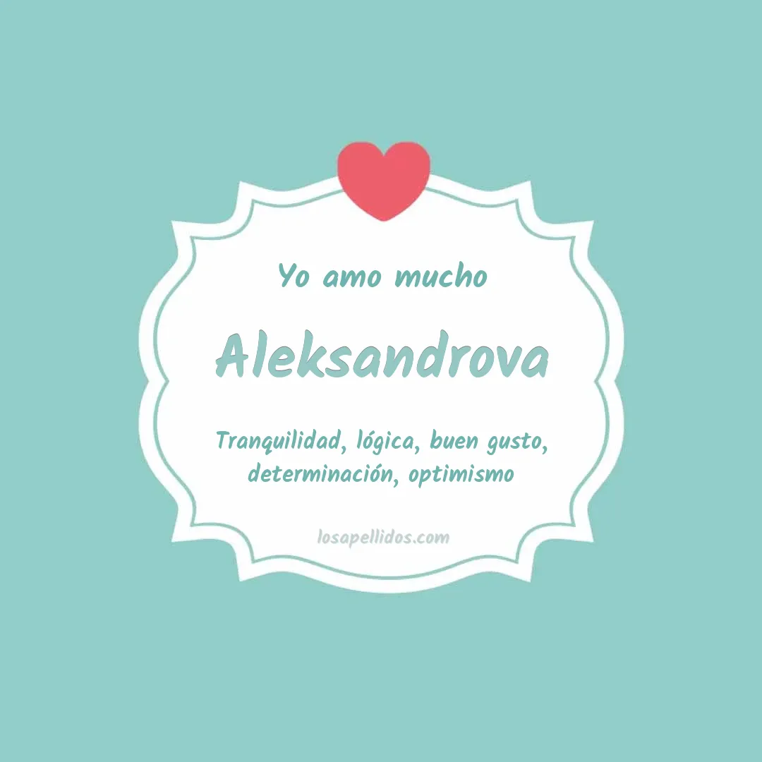 Yo amo mucho Aleksandrova