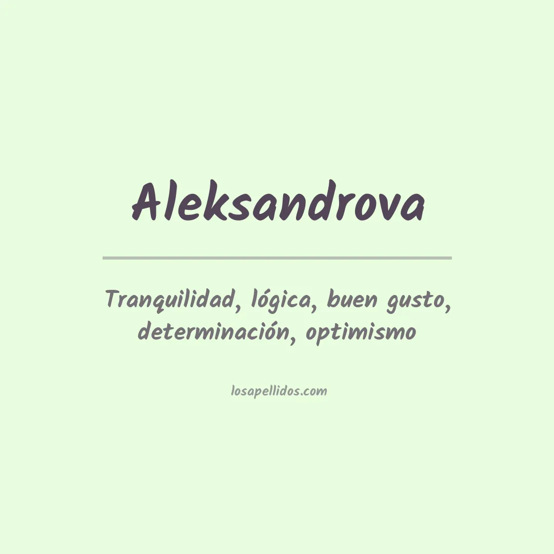 Apellido Aleksandrova