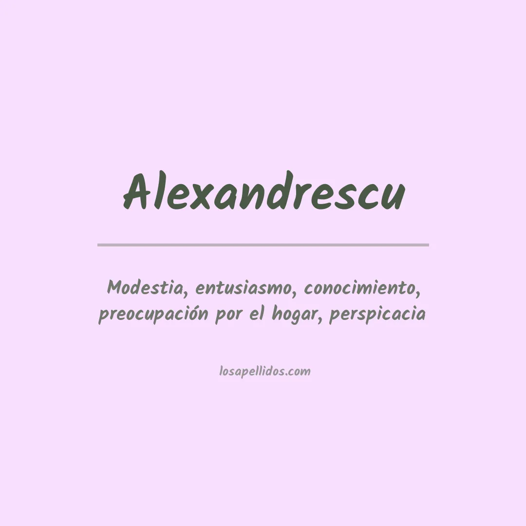 Apellido Alexandrescu