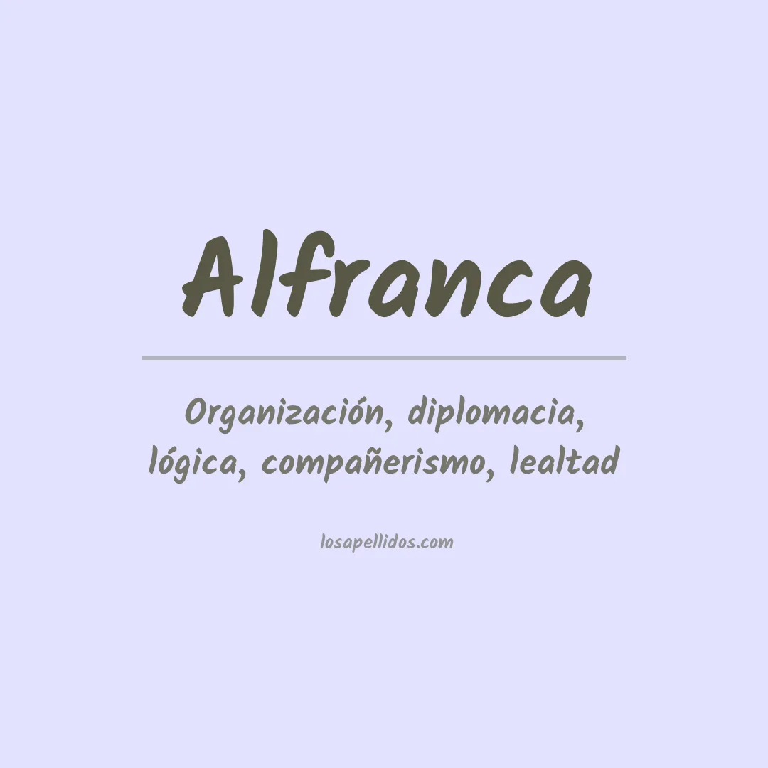 Significado del Apellido Alfranca