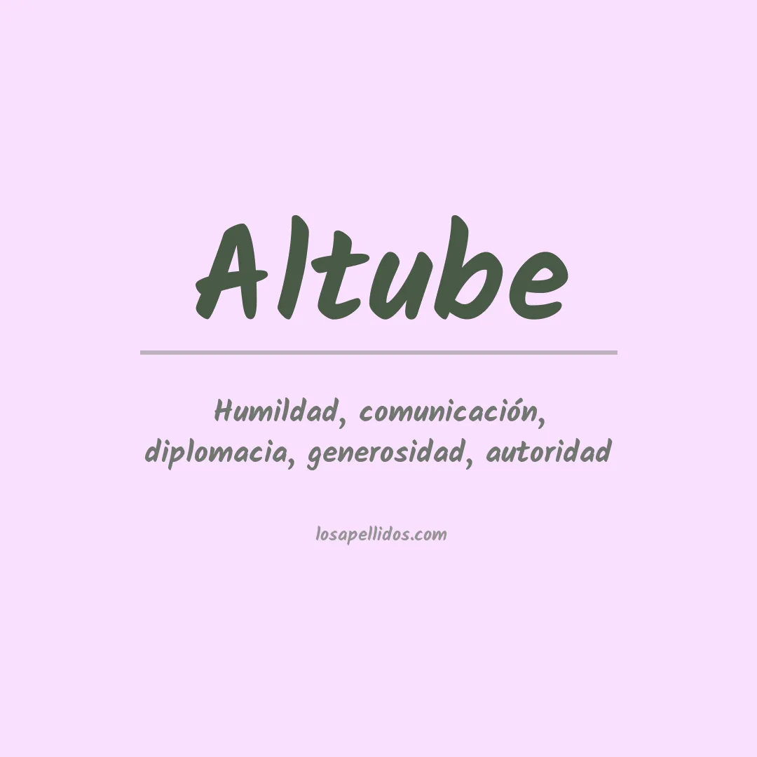 Significado del Apellido Altube