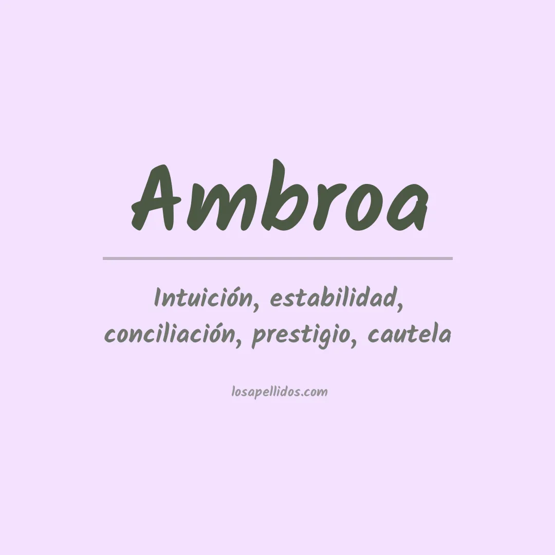 Significado del Apellido Ambroa