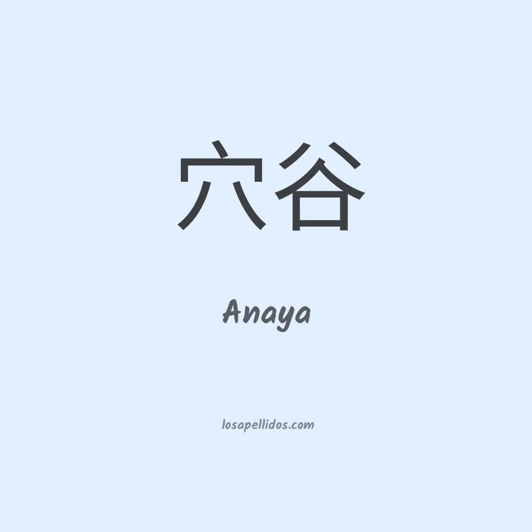Anaya en chino