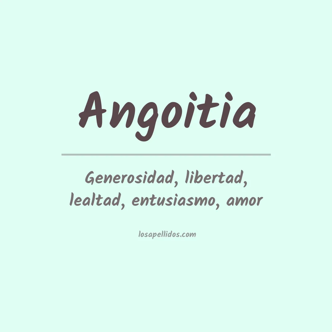 Significado del Apellido Angoitia