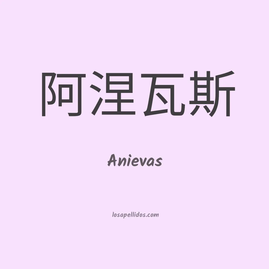 Anievas en chino