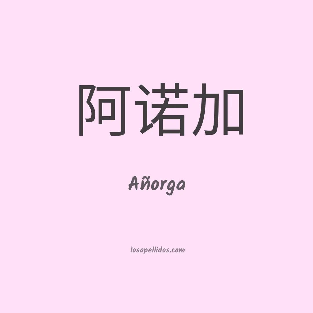 Añorga en chino
