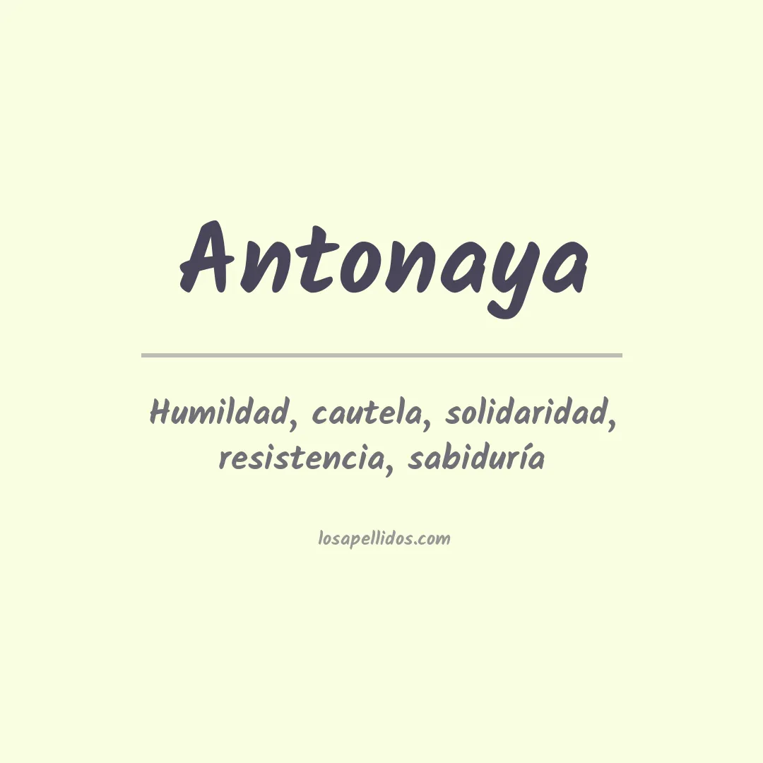 Significado del Apellido Antonaya