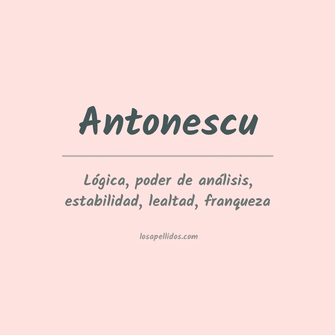 Apellido Antonescu
