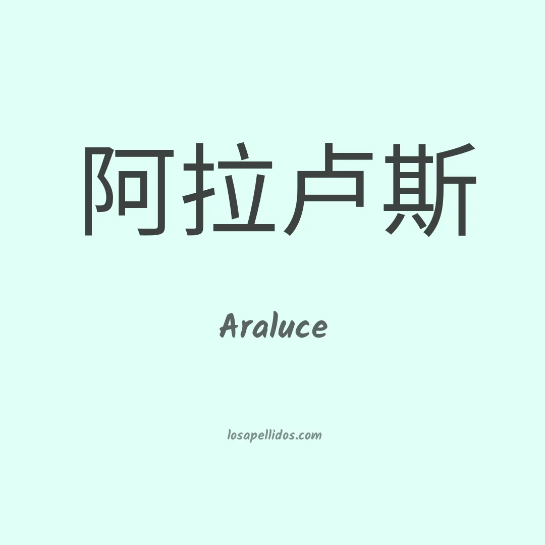 Araluce en chino