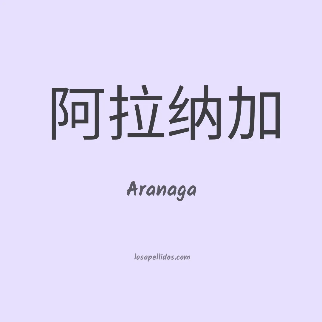 Aranaga en chino
