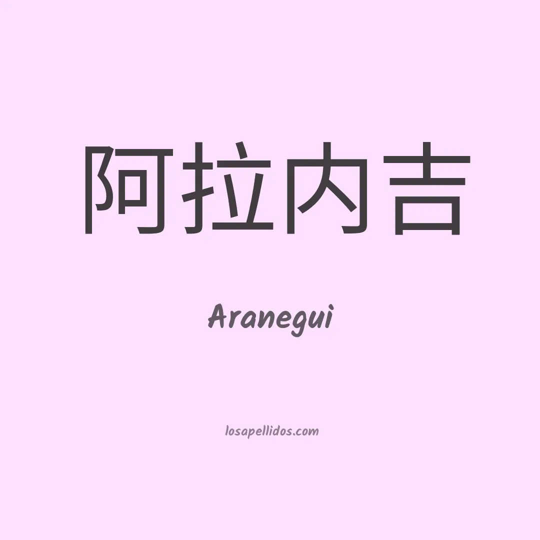 Aranegui en chino