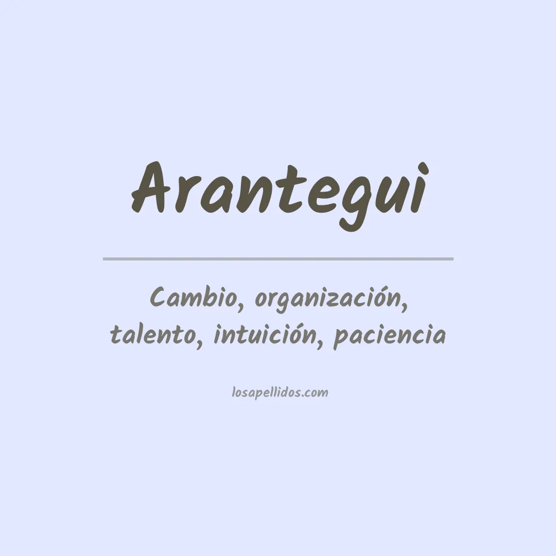 Significado del Apellido Arantegui