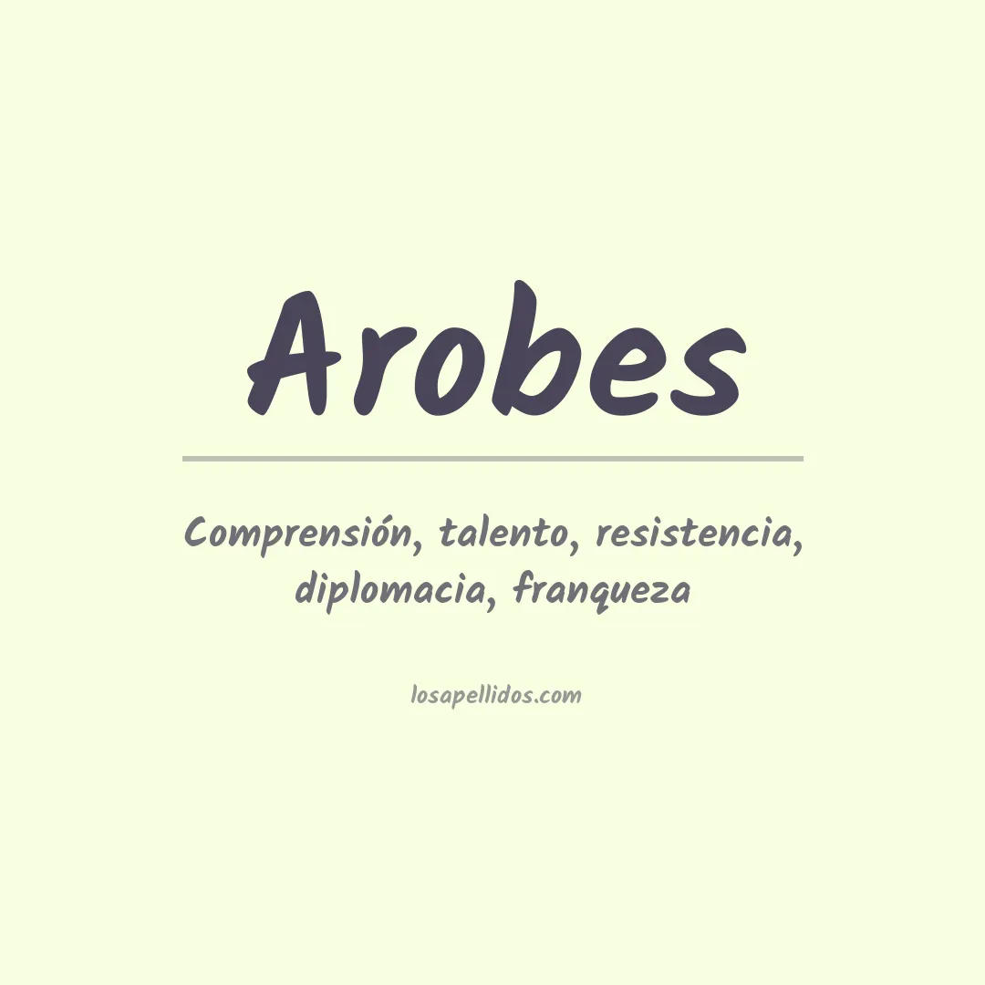 Significado del Apellido Arobes