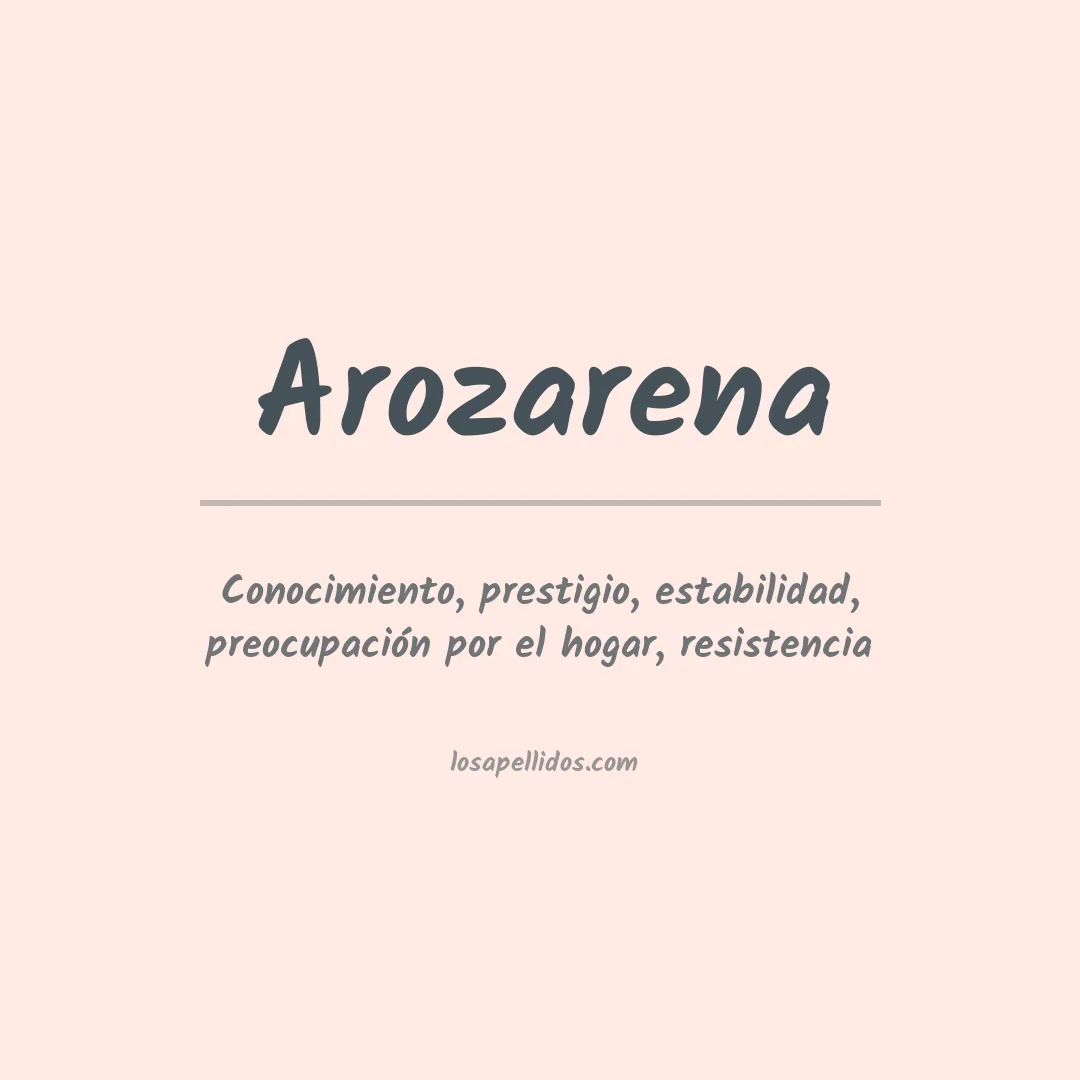 Significado del Apellido Arozarena
