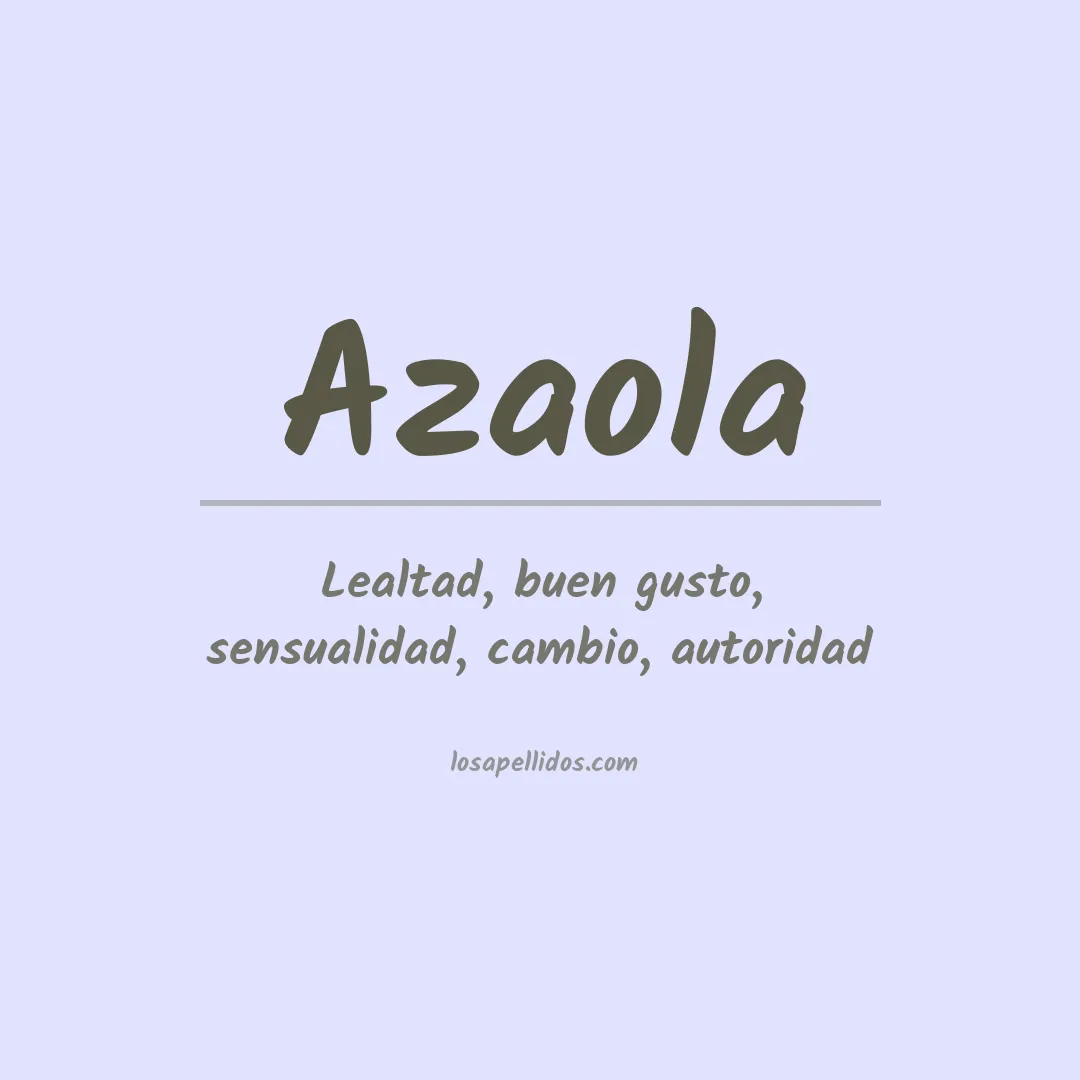 Significado del Apellido Azaola