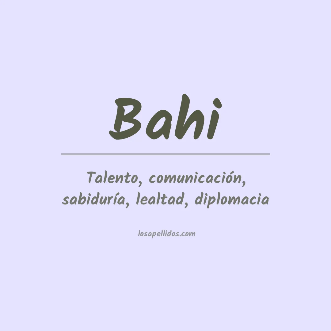 Apellido Bahi