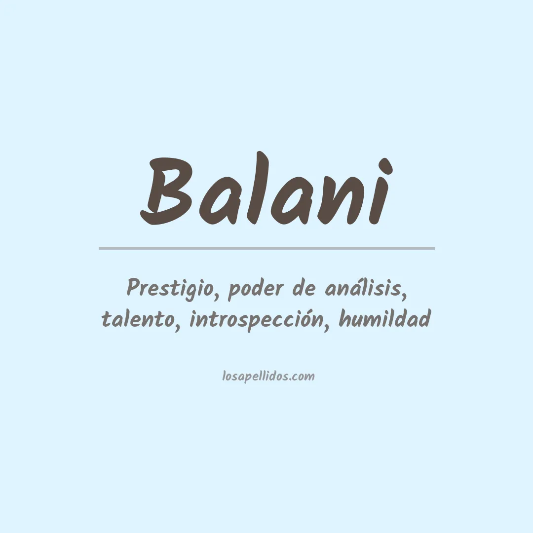 Apellido Balani