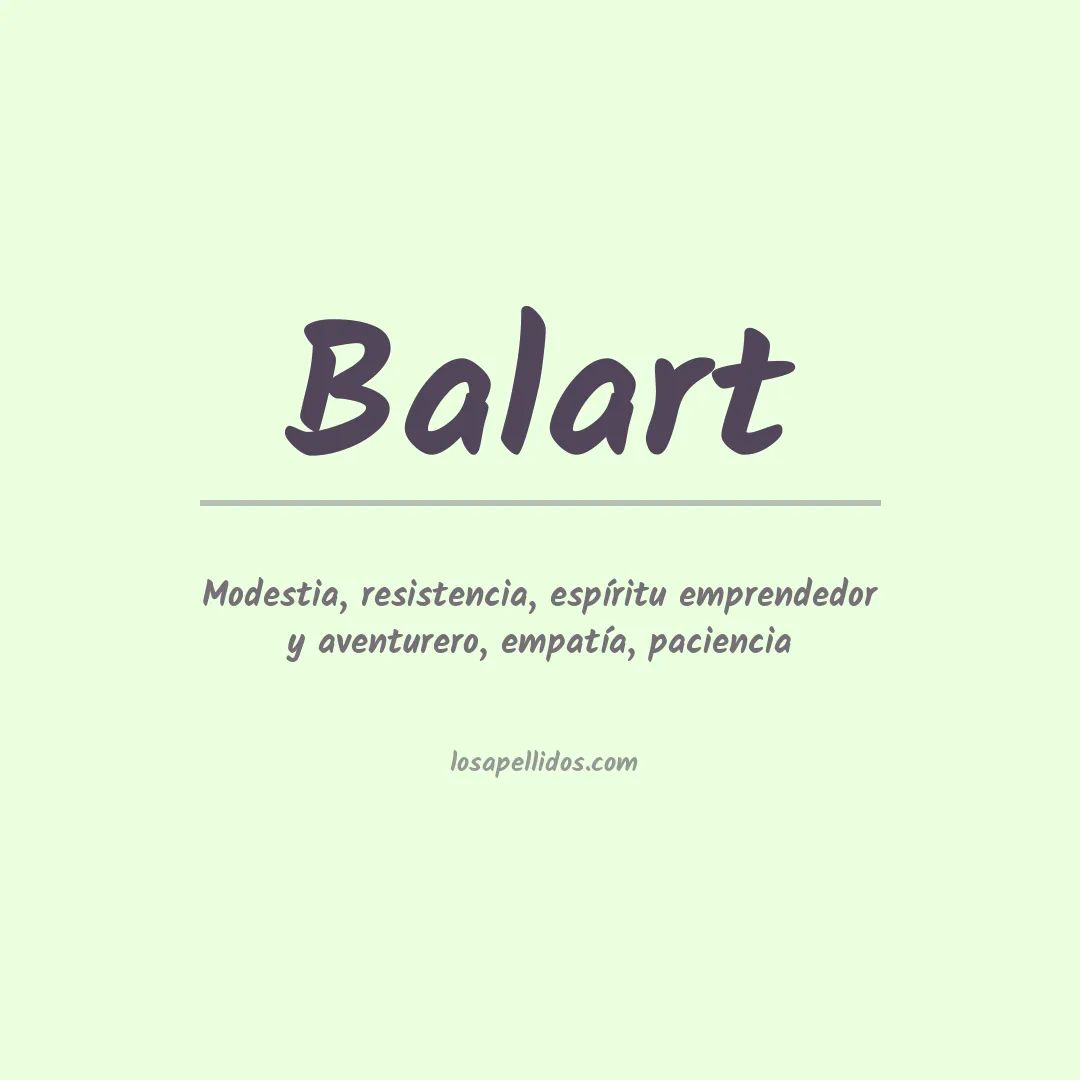 Significado del Apellido Balart