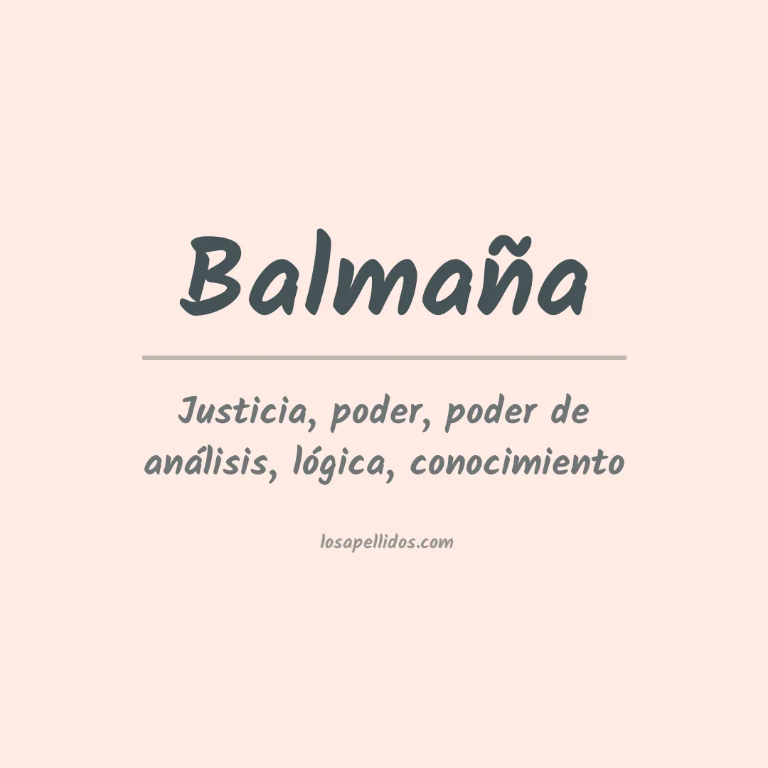 Significado del Apellido Balmaña