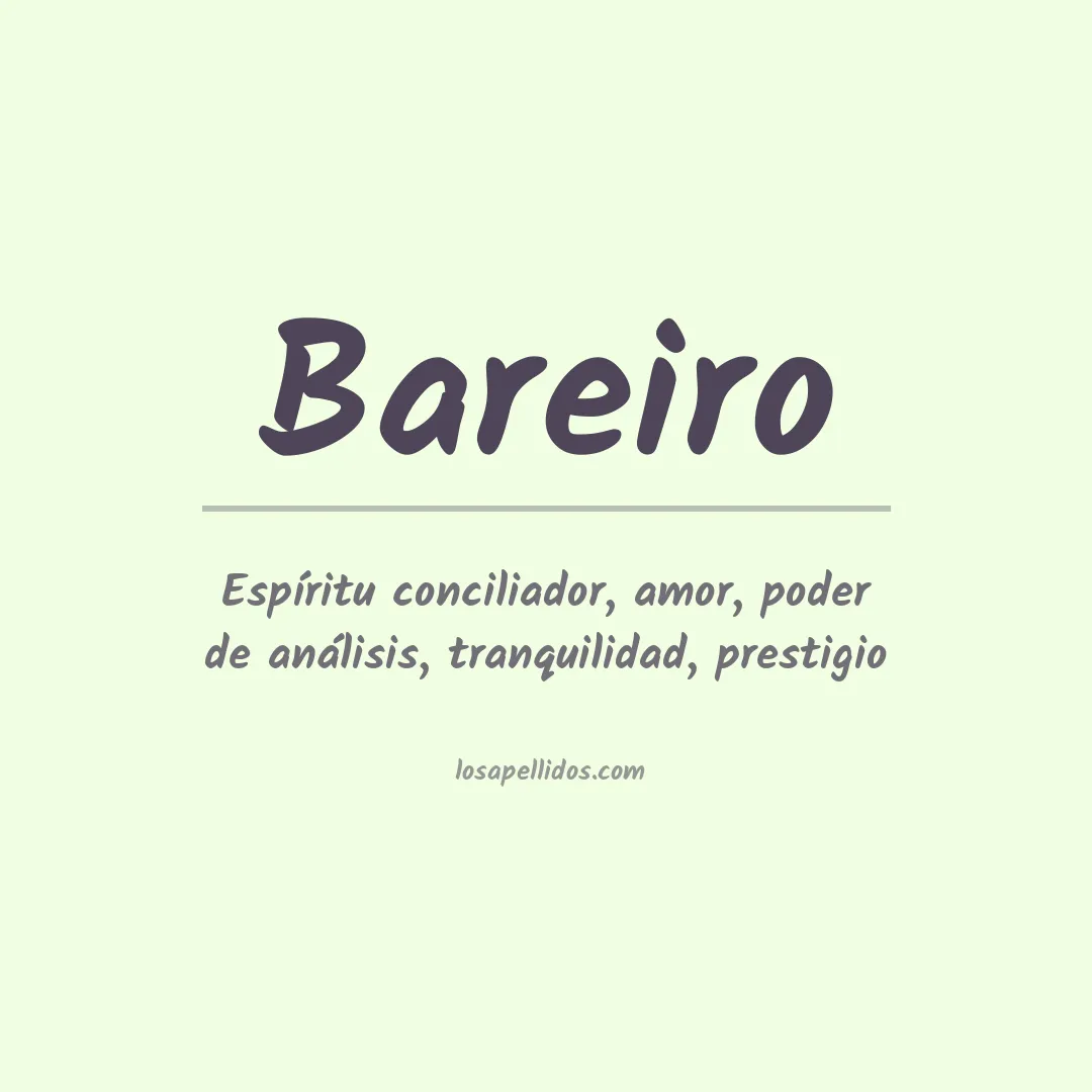 Significado del Apellido Bareiro