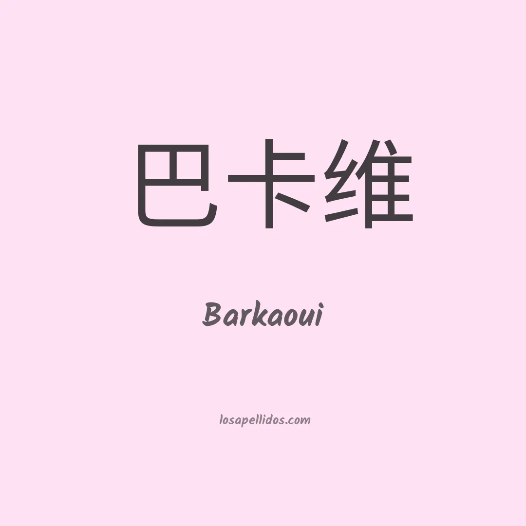 Barkaoui en chino