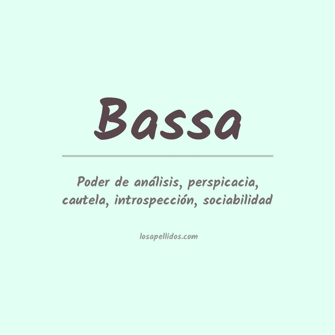 Apellido Bassa
