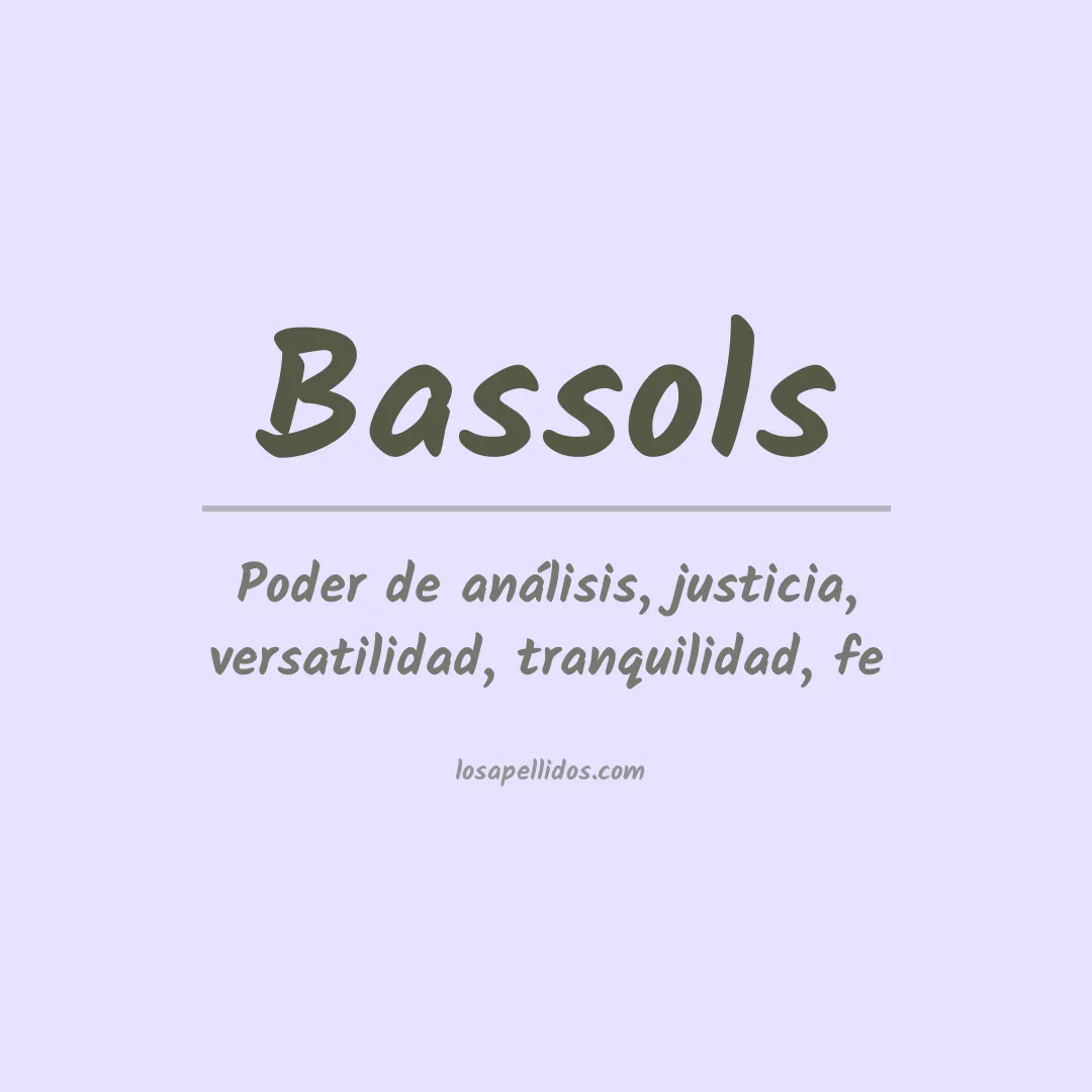 Apellido Bassols