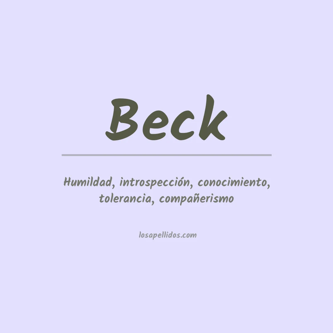 Apellido Beck