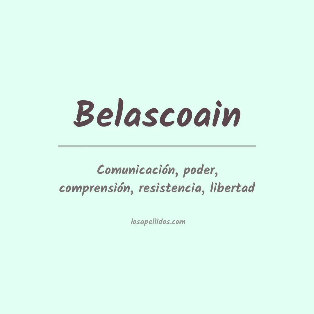 Significado del Apellido Belascoain