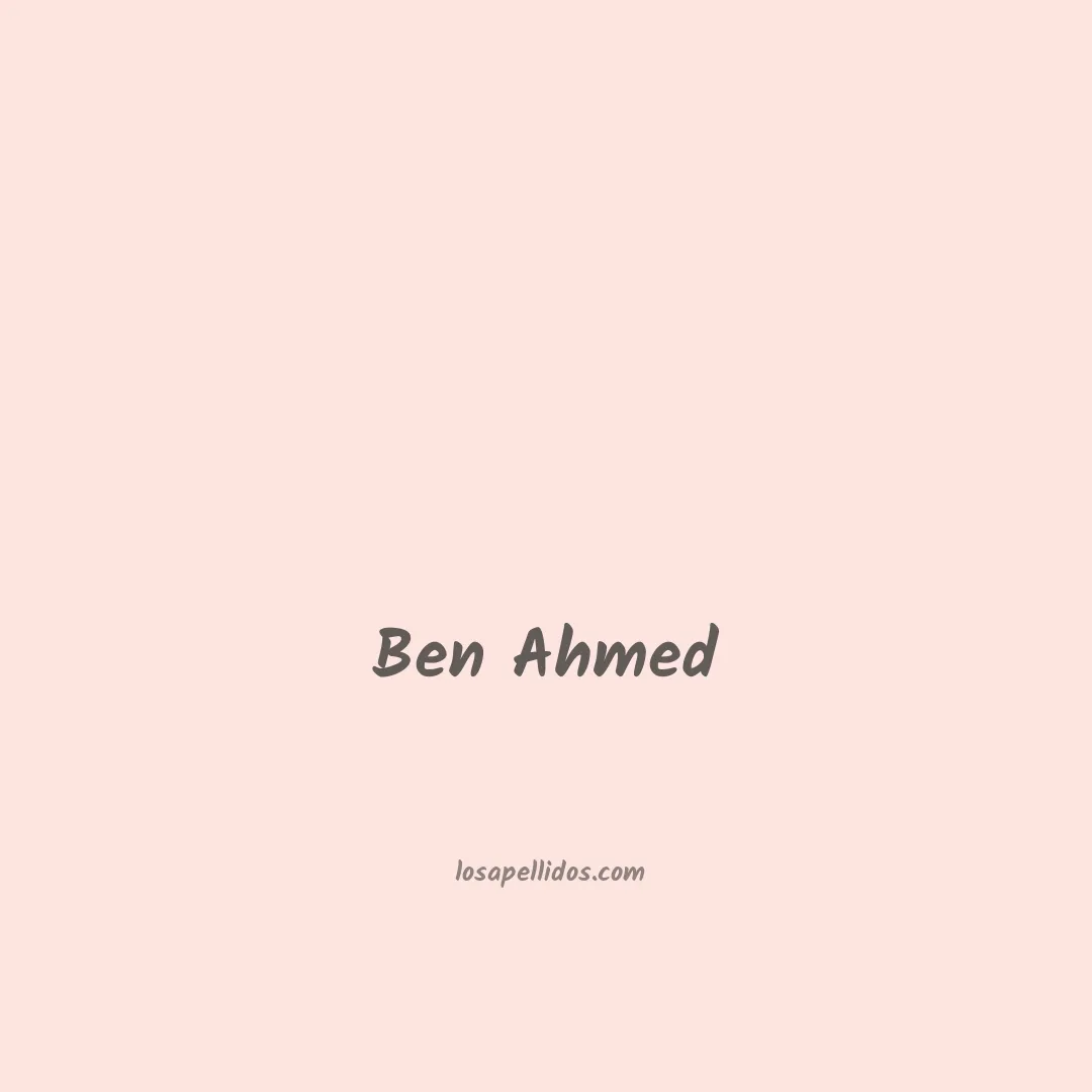 Ben ahmed en chino