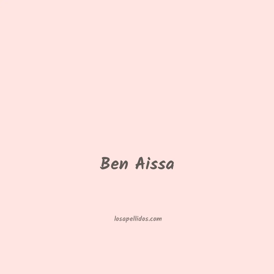 Ben aissa en chino
