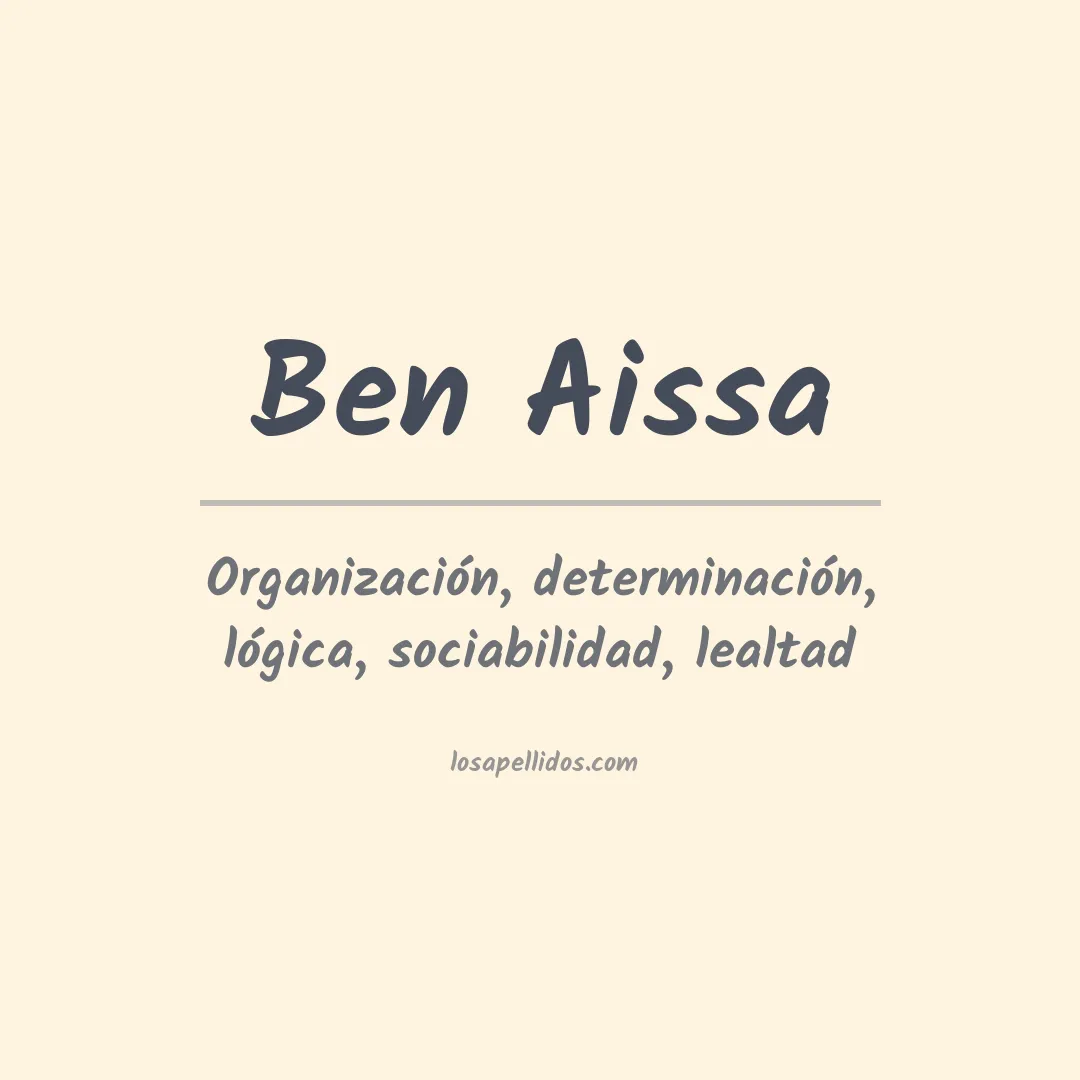 Significado del Apellido Ben aissa