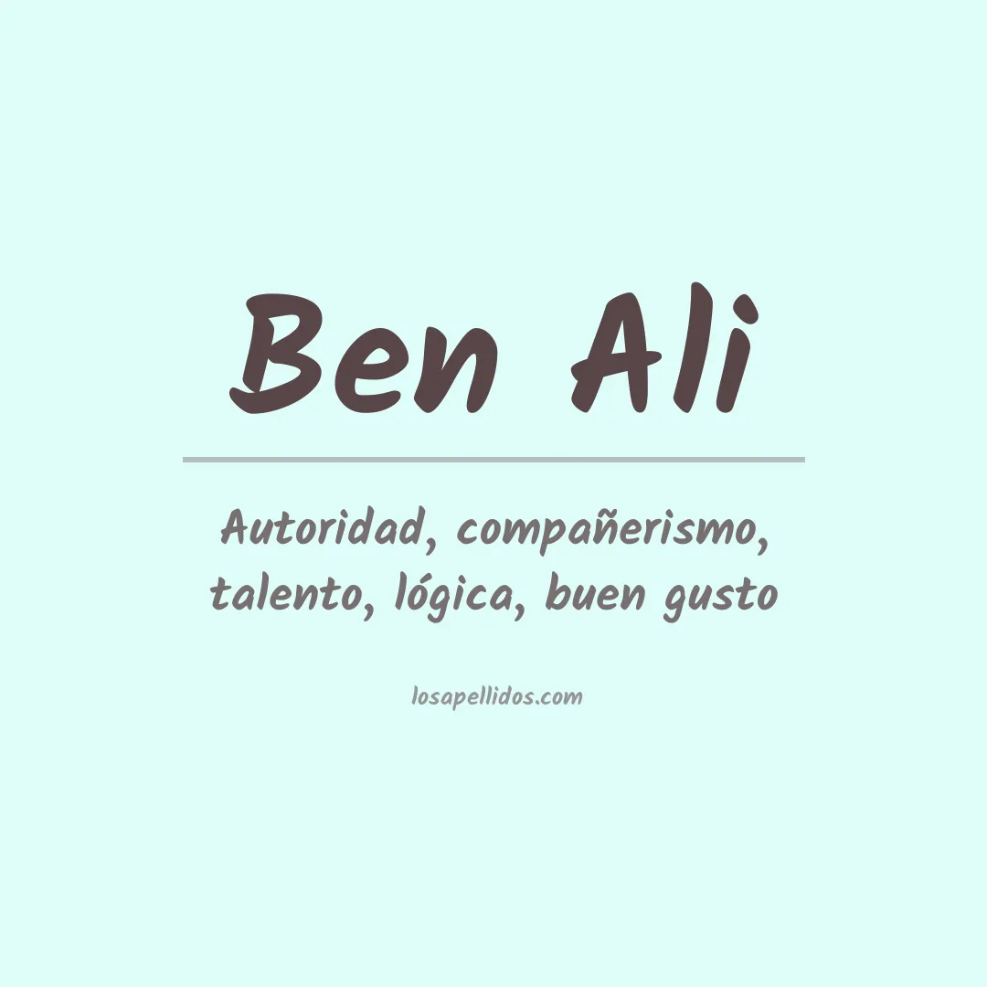 Apellido Ben ali
