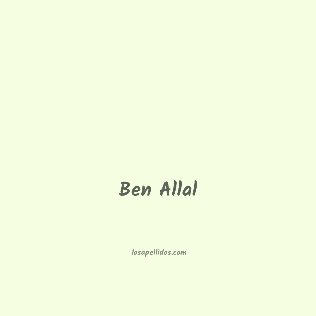 Ben allal en chino